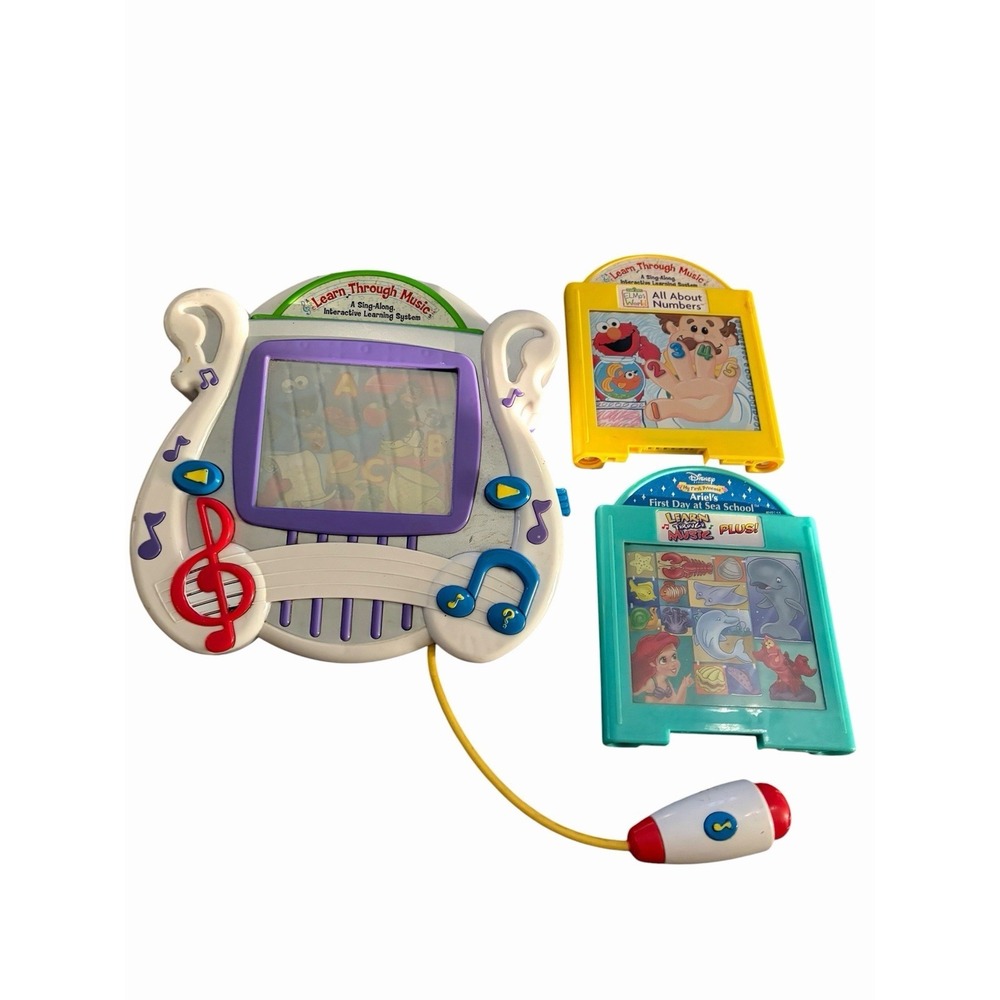 2002 Mattel Learn Through Music Interactive System Fisher Price WITH 3 Books‎